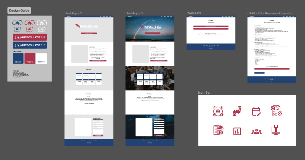 Resolute LLC — B2B Services web design project